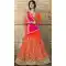 Deep Orange Color Georgette Sangeet Wear Lehenga Choli | FH506877269