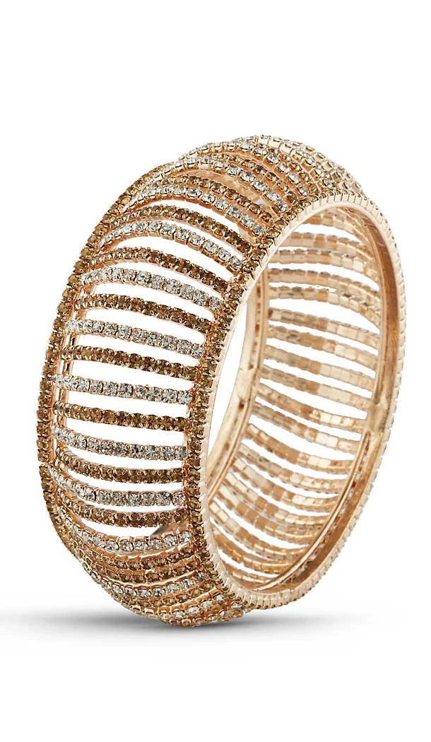 American Diamond Work Brass Gold White Color Traditional Bangles | FH507677368