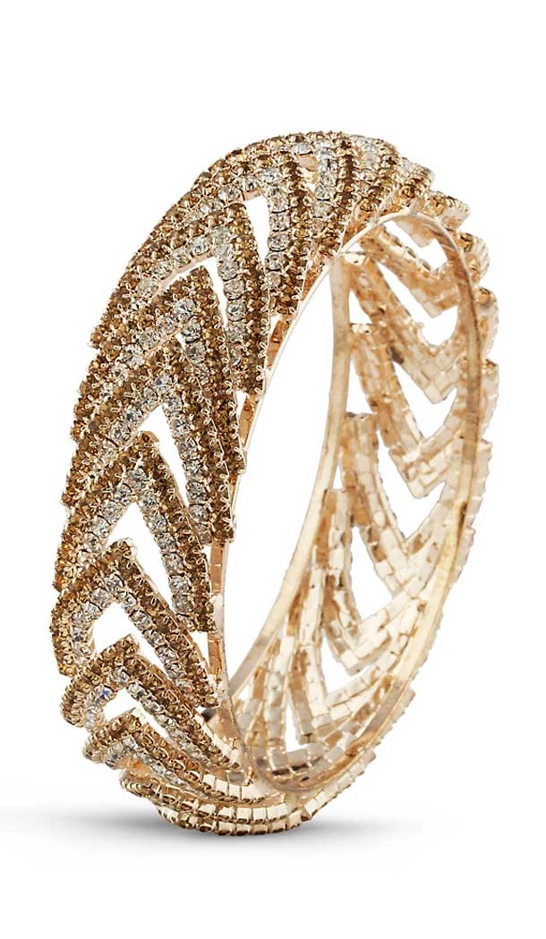 White Gold Color American Diamond Work Brass Bangles | FH507777372