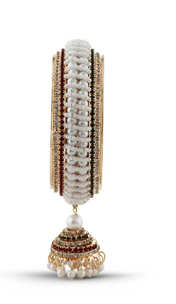 American Diamond Work Green Maroon Color Brass Bangles | FH507777378