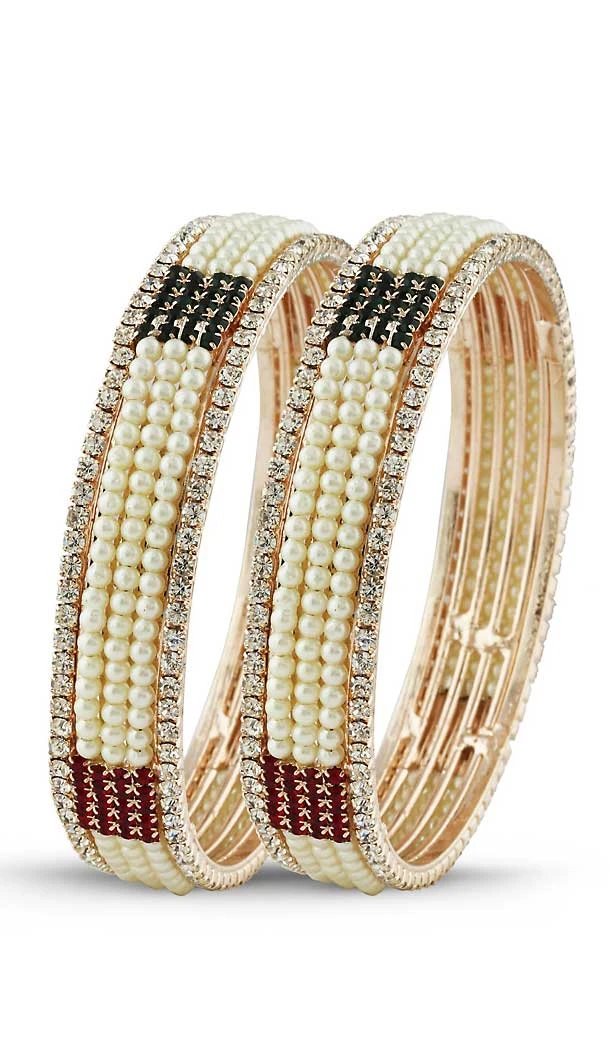 American Diamond Work Maroon Color Brass Traditional Fashion Bangles | FH507877386