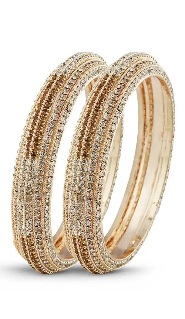 American Diamond Work White Color Brass Traditional Fashion Bangles | FH507877387