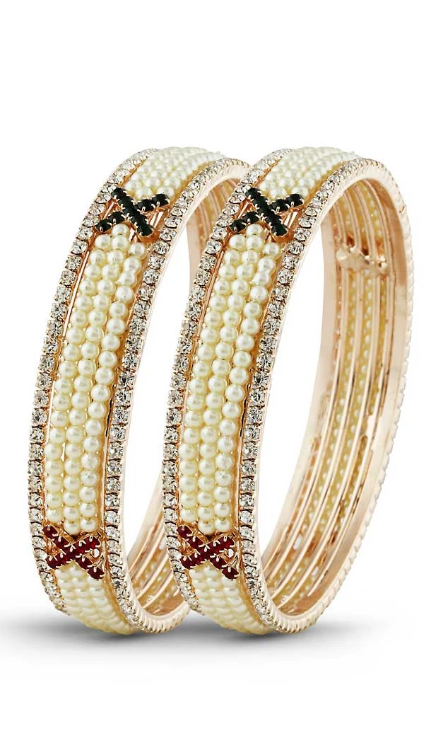 Brass Metal American Diamond Work Green Maroon Fashion Bangle | FH507977393