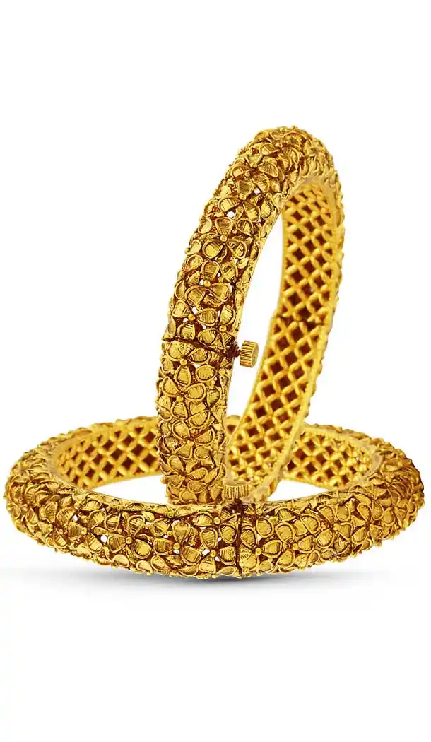 Brass Fabric Gold Color Metal Work Traditional Fashion Bangel | FH508077400