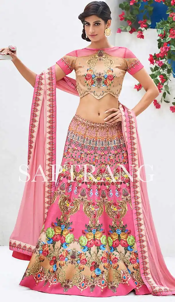 Pink Color Silk Circular Style Designer Wear Lehenga Choli | FH509477609