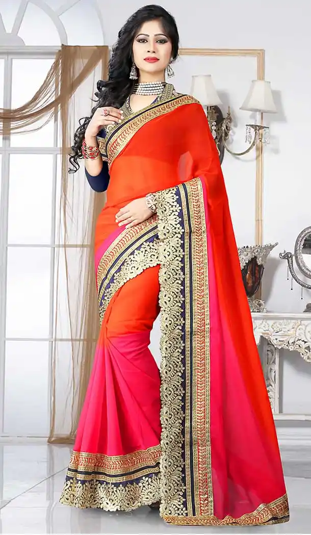 Red Color Georgette Contemporary Style Saree | FH509577577
