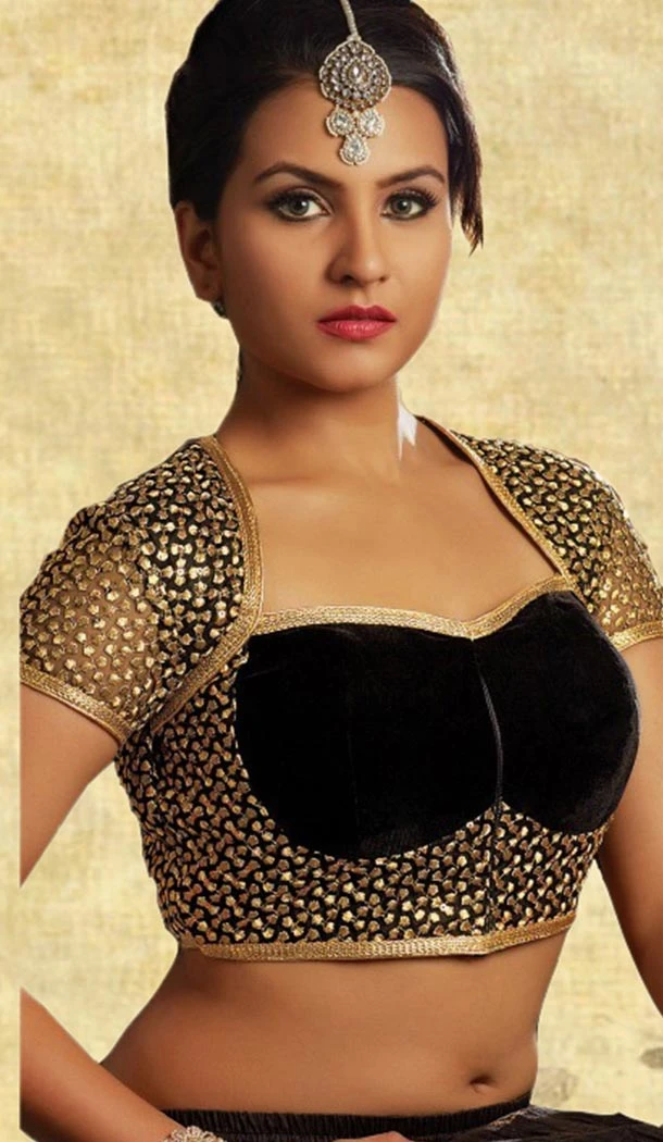 Black Color Net Square Neck Designer Readymade Blouse | FH511877928