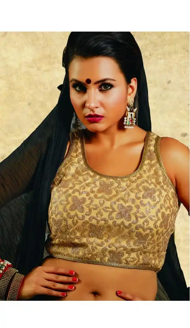 Beige Color Net U Neck Designer Readymade Blouse | FH511877930