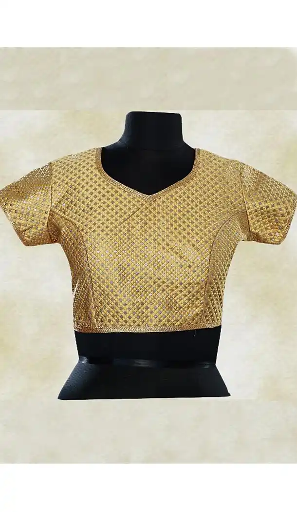 Beige Color Brocade Fabric V Neck Party Wear Readymade Blouse | FH511977952