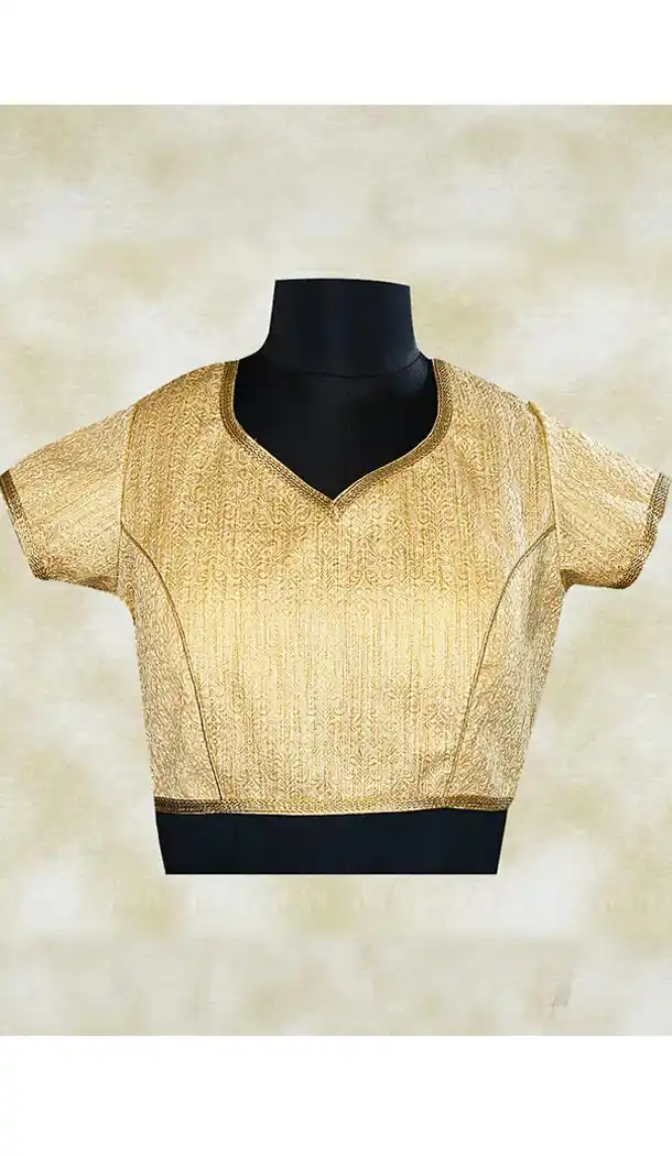 Beige Color Brocade Fabric Party Wear Readymade Blouse | FH511977957