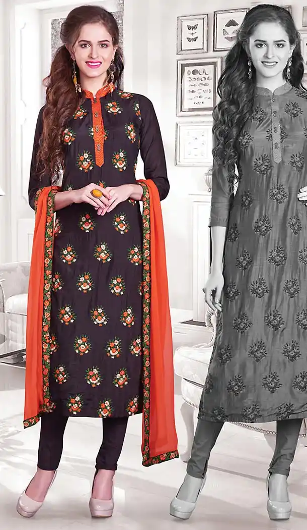 Wine Color Silk Designer Readymade Salwar Kameez | FH513178127