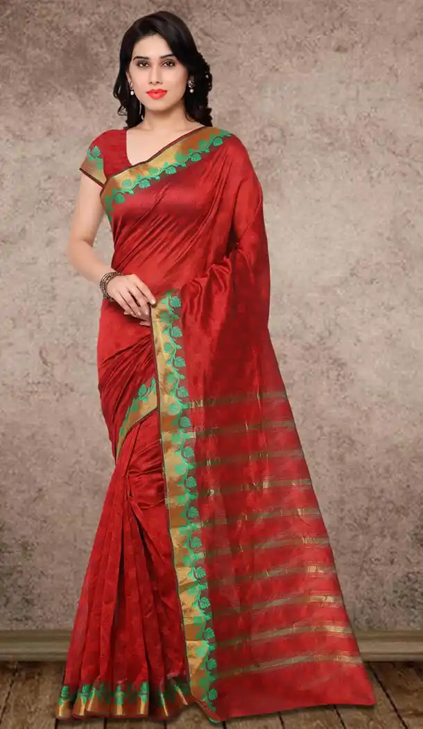 Banarasi Silk Casual Wear Saree in Red Color | FH513378177
