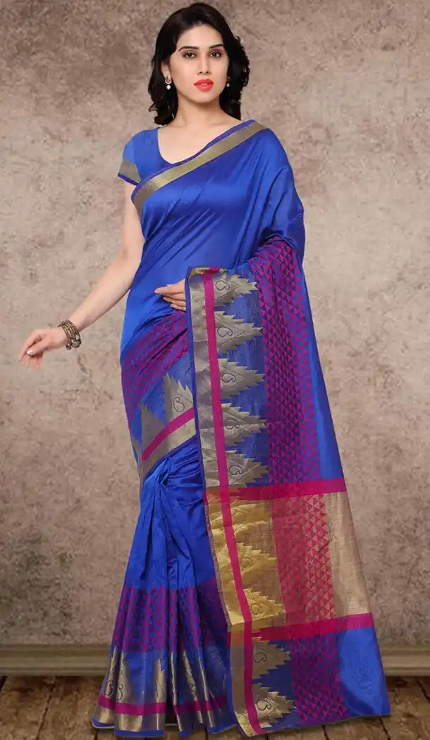 Banarasi Silk Casual Wear Saree in Blue Color | FH513378180
