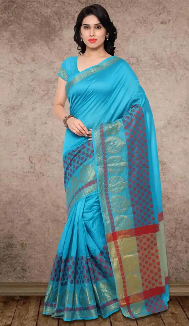 Banarasi Silk Casual Wear Saree in Sky Blue Color | FH513378181