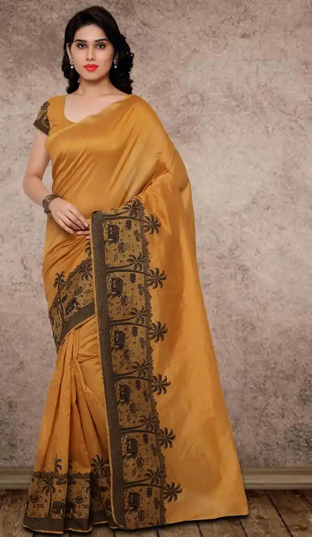 Banarasi Silk Casual Wear Saree in Brown Color | FH513378184