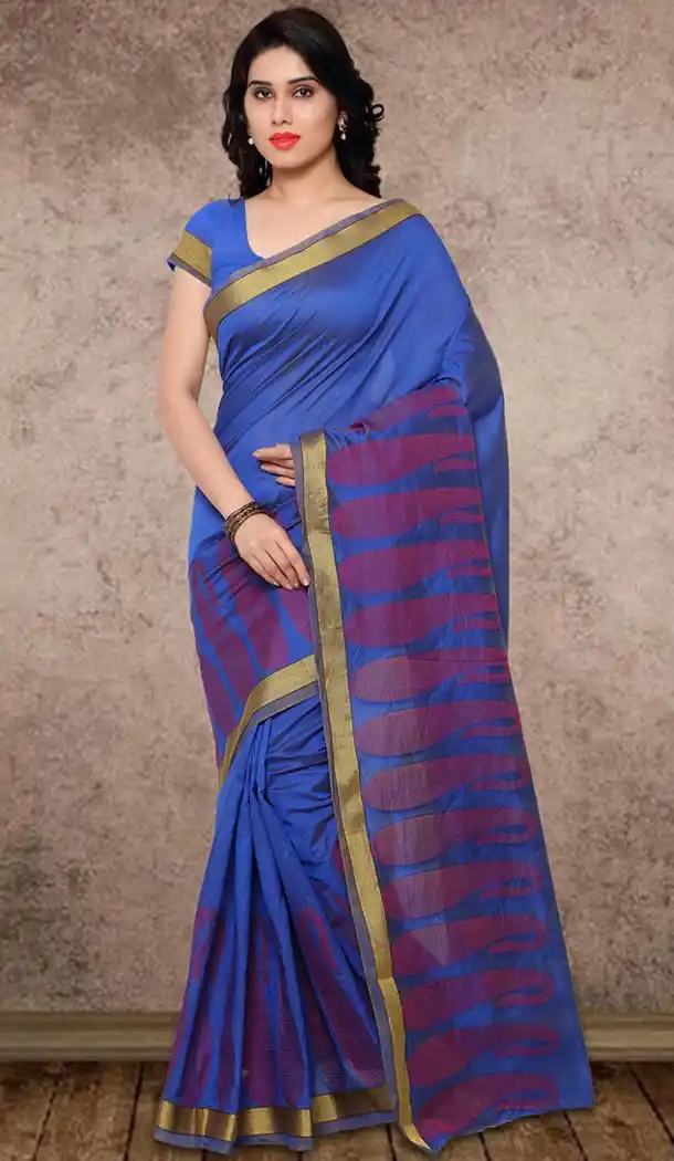 Banarasi Silk Casual Wear Saree in Blue Color | FH513378186
