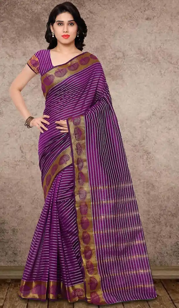 Banarasi Silk Casual Wear Saree in Purple Color | FH513378188