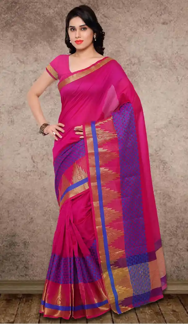 Banarasi Silk Casual Wear Saree in Deep Pink Color | FH513378190