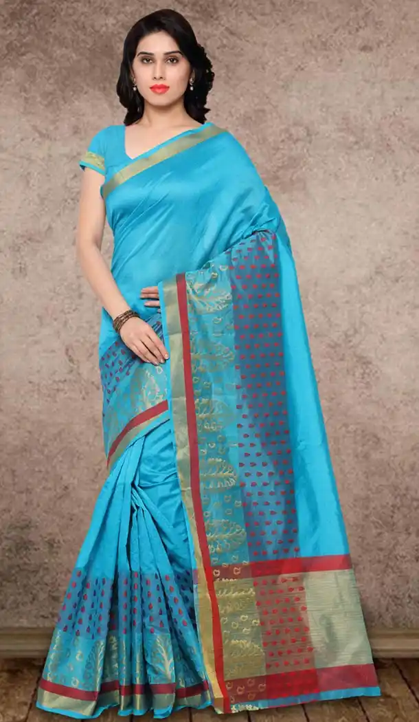 Banarasi Silk Casual Wear Saree in Sky Blue Color | FH513378191