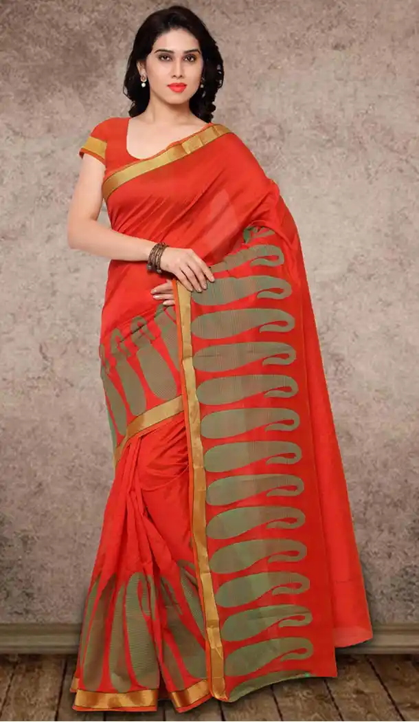 Banarasi Silk Casual Wear Saree in Red Color | FH513378194