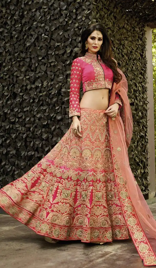 Pink Color Silk A Line Style Designer Lehenga Choli | FH513678226