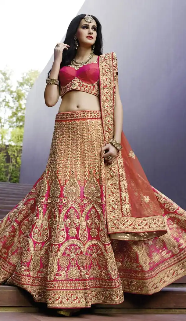 Deep Pink Color Silk Circular Style Designer Lehenga Choli | FH513678229