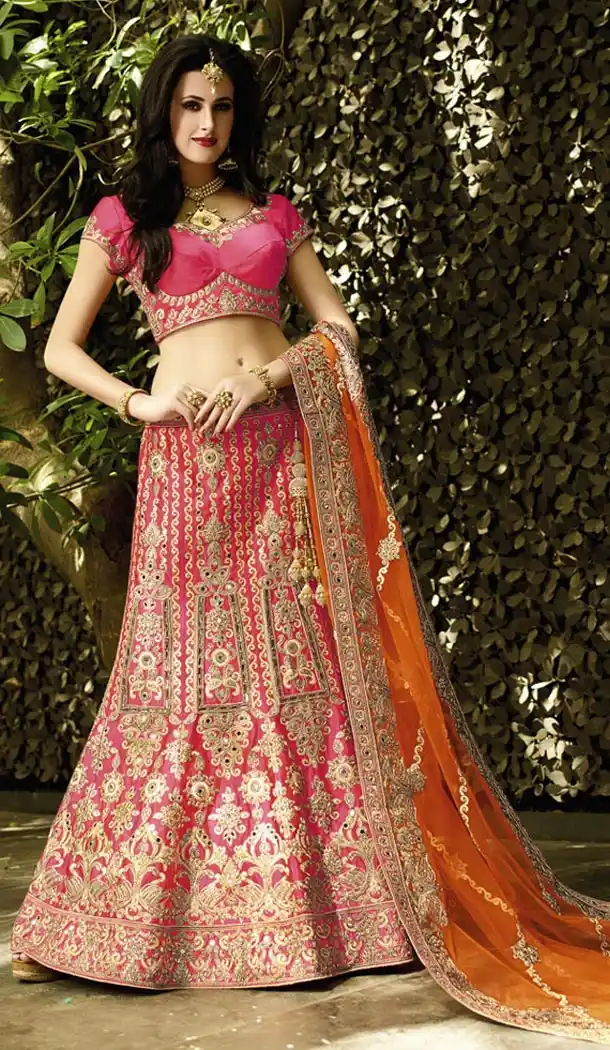 Deep Pink Color Silk A Line Style Designer Lehenga Choli | FH513678233