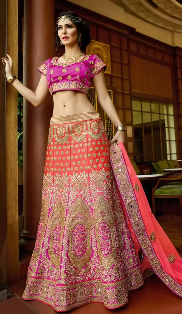 Pink Color Silk A Line Style Designer Lehenga Choli | FH513678234