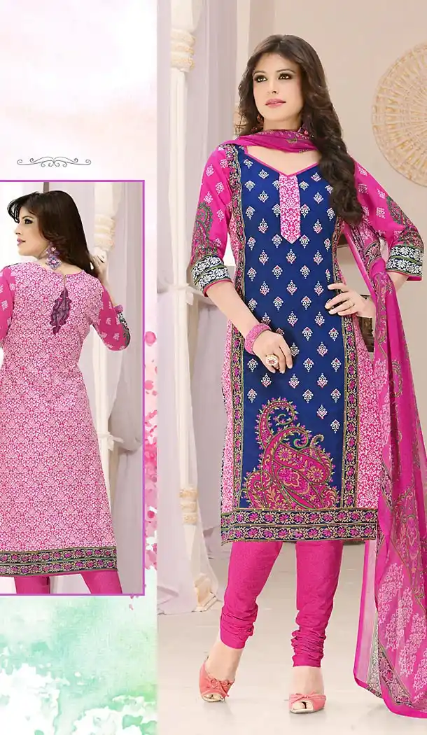 Casual Daily Wear Salwar Kameez in BlueColor Cotton Fabric | FH514378287