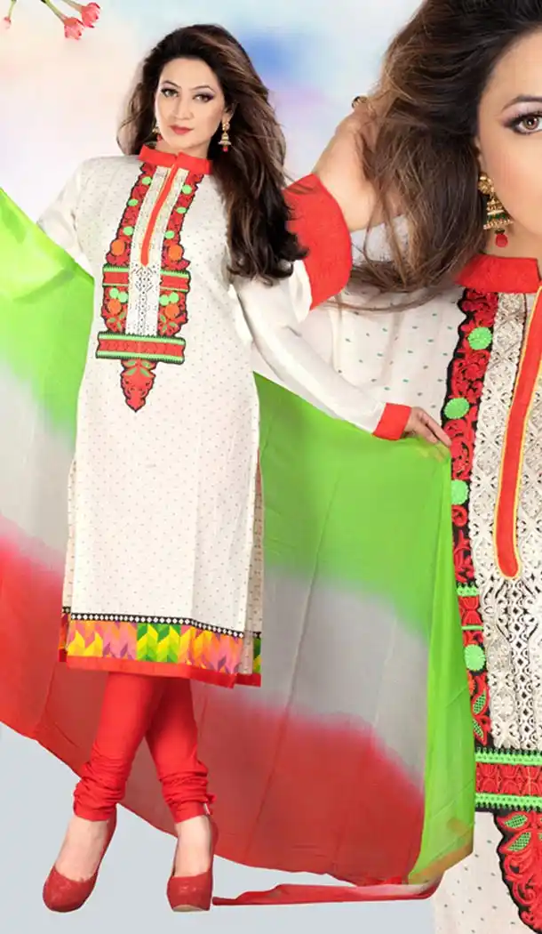 Cotton Fabric Casual Daily Wear Salwar Kameez in White Color | FH514478301