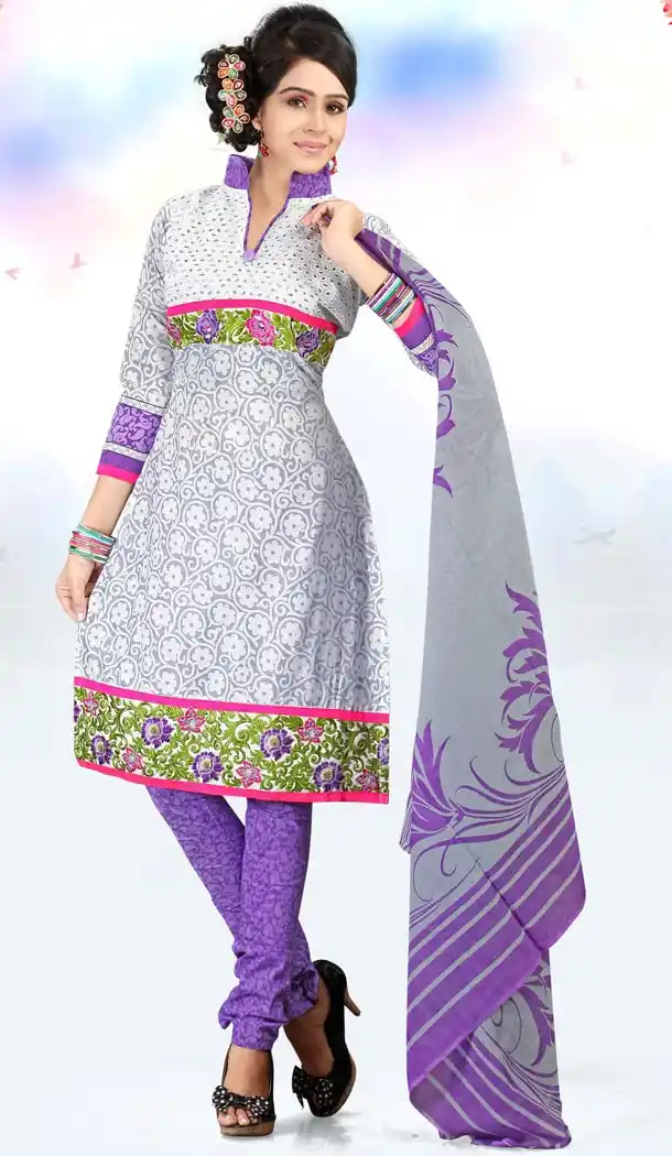 Cotton Fabric Casual Daily Wear Salwar Kameez in White Color | FH514478309