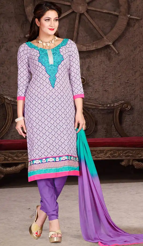 Cotton Fabric Casual Daily Wear Salwar Kameez in White Color | FH514478310