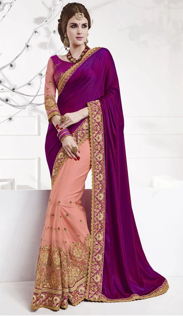 Embroidered Silk Traditional Wear Saree Blouse in Mistyrose Color | FH515278407