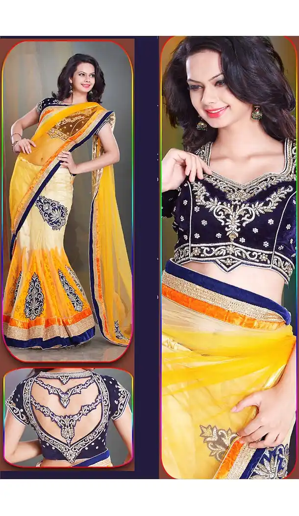 Designer Style Wedding Bridel Saree in Yellow Color Net | FH515778473