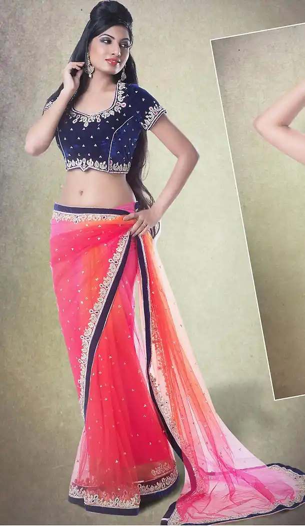 Designer Style Bridel Wedding Saree in Net Deep Pink Color | FH515878448