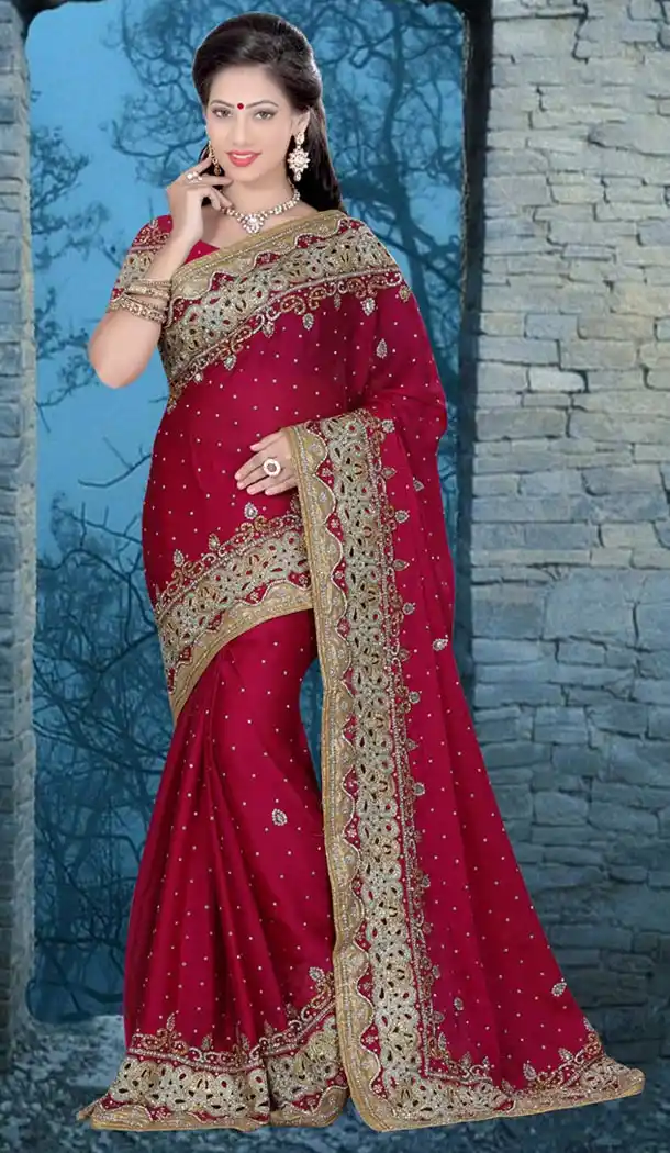 Traditional Style Designer Saree in Chiffon Satin Violet Color | FH516078495
