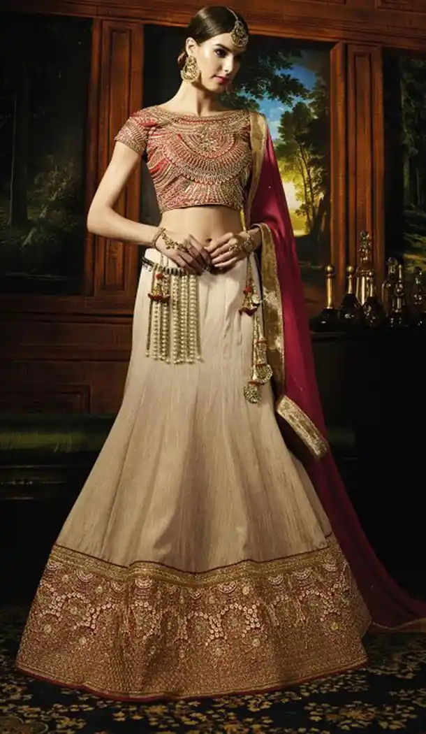 Circular Style Silk Fabric Desinger Lehenga Choli in Tan Brown | FH518278752