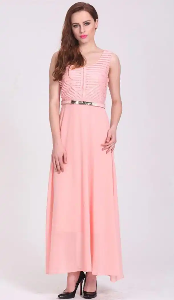 Georgette Fabric A-line Style Readymade Kurtis in Pink Color | FH518678786