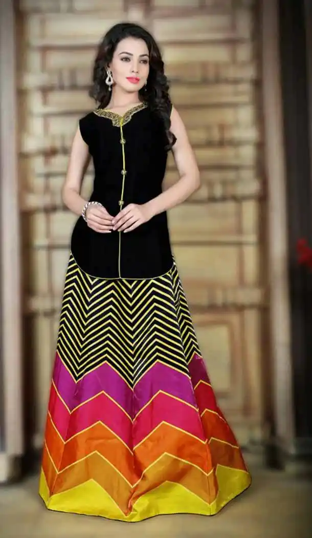 Satin Fabric Party Wear Readymade Lehenga Choli in Multiple Color | FH520378987