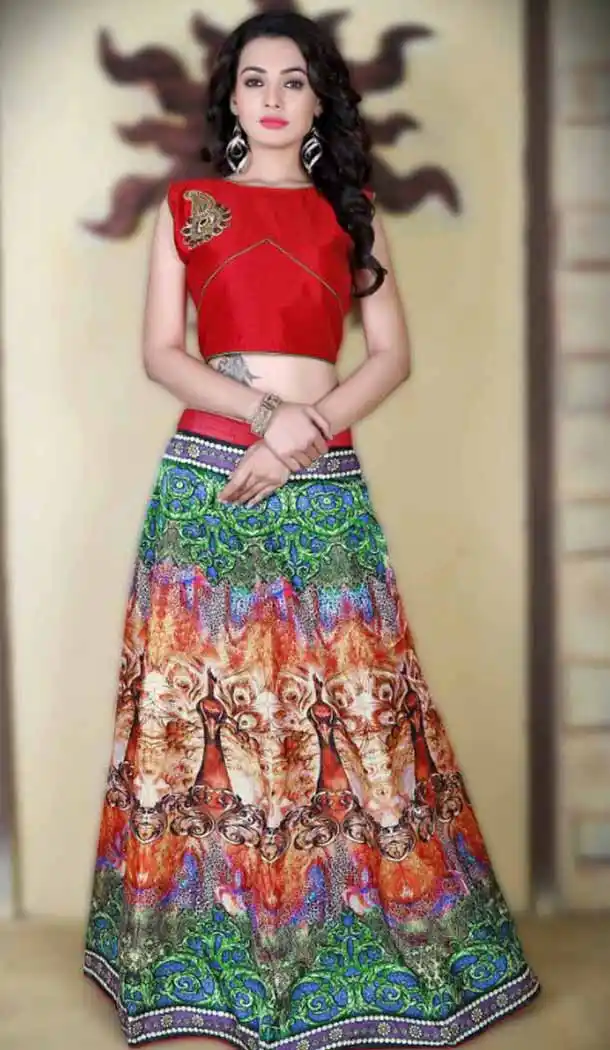 Satin Fabric Party Wear Readymade Lehenga Choli in Multiple Color | FH520378992