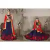 Pure Silk Navy Blue Color Sangeet Mehendi Wear Lehenga Choli | FH521879139
