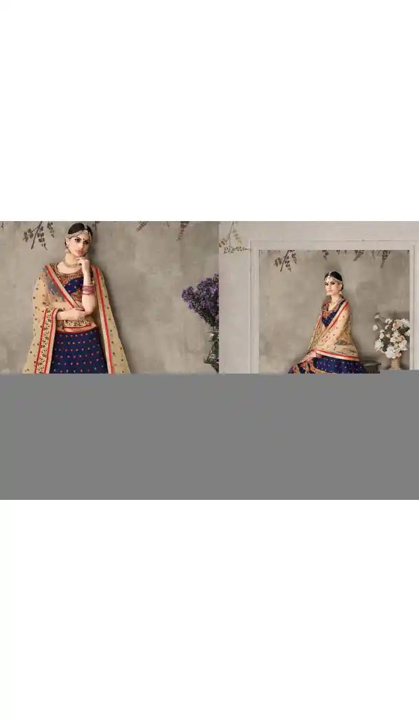 Pure Silk Blue Color Sangeet Mehendi Wear Lehenga Choli | FH521879140