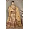 Pure Silk Beige Color Sangeet Mehndi Wear Lehenga Choli | FH521879142