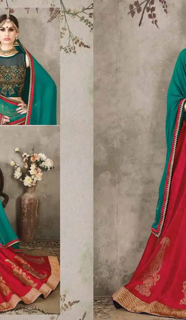 Pure Silk Crimson Color Sangeet Mehndi Wear Lehenga Choli | FH521879145