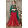 Pure Silk Crimson Color Sangeet Mehndi Wear Lehenga Choli | FH521879145
