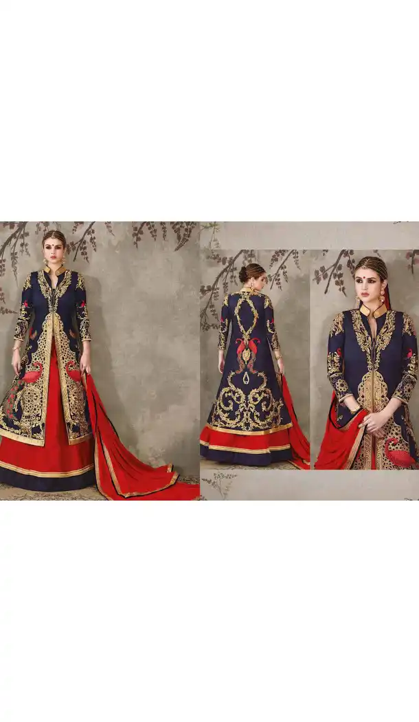 Pure Silk Red Color Sangeet Mehndi Wear Lehenga Choli | FH521879146