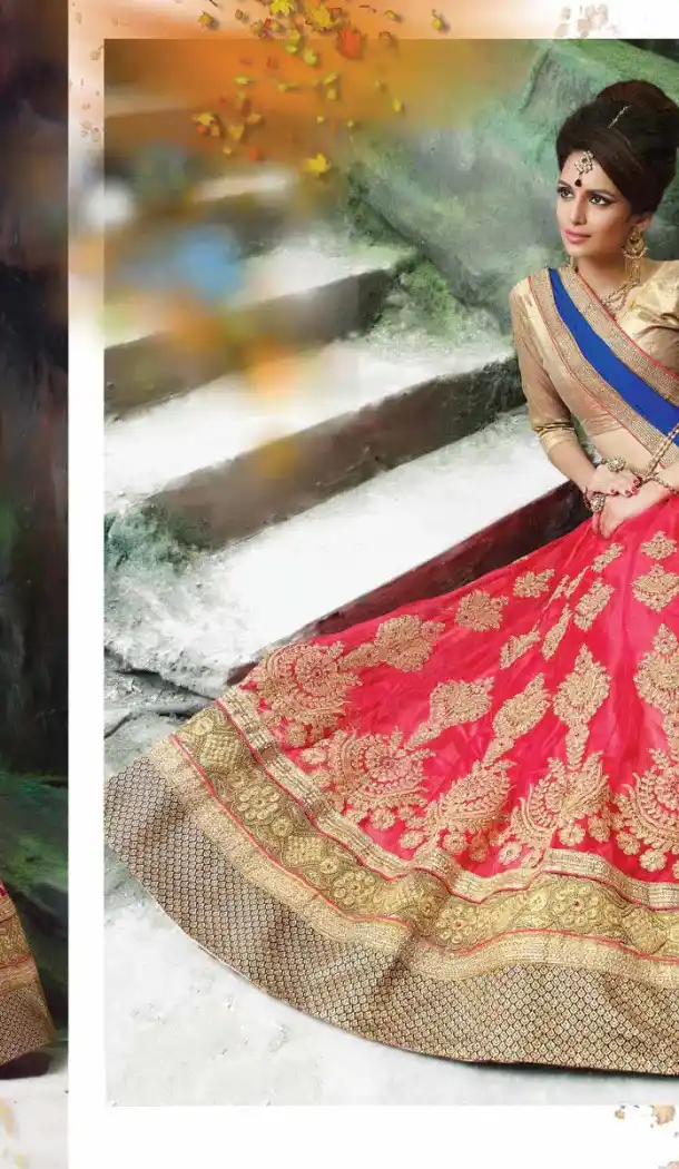 Deep Pink Color Net Embroidered Traditional Wear Lehenga Choli | FH523879329