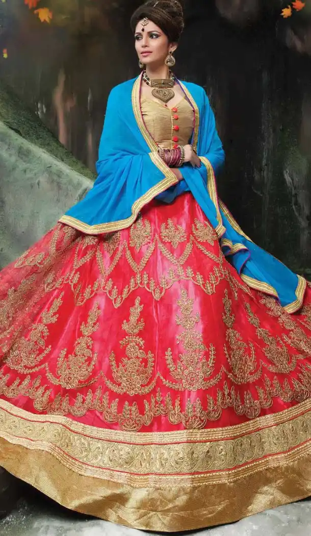 Deep Pink Color Net Embroidered Traditional Wear Lehenga Choli | FH523879332