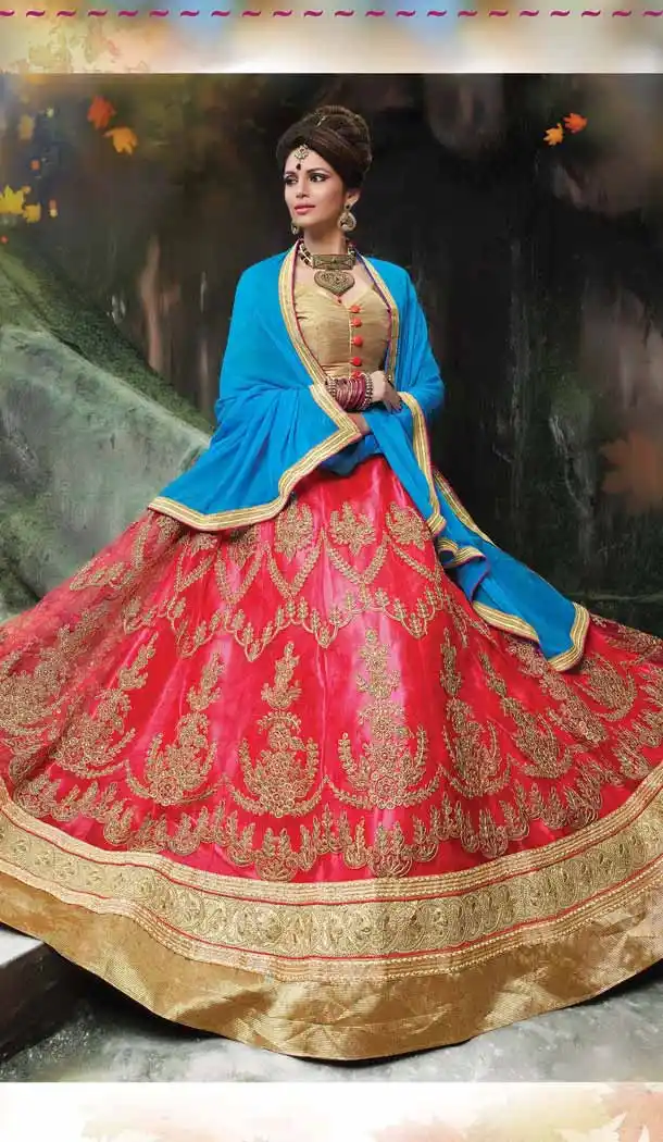 Deep Pink Color Net Embroidered Traditional Wear Lehenga Choli | FH523879332