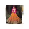 Orange Color Net Embroidered Traditional Wear Lehenga Choli | FH523879333